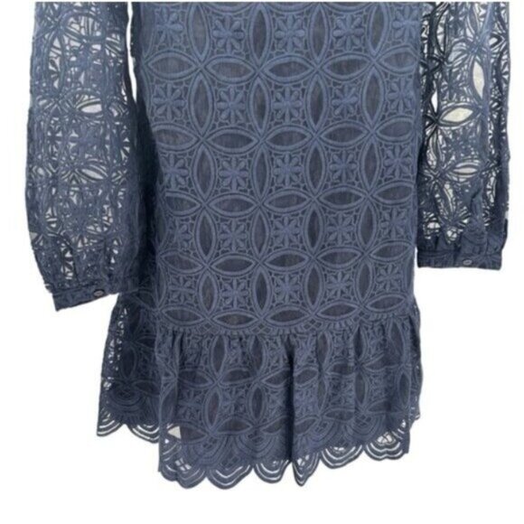 Tuckernuck NEW Navy Organza Lace Formal Palmerston Long Sleeve Mini Dress S - Picture 10 of 12